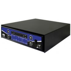 PDA7/SD Free standing hearing loop amplifier - front and side view