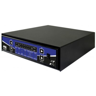 PDA7/SD Free standing hearing loop amplifier - front and side view